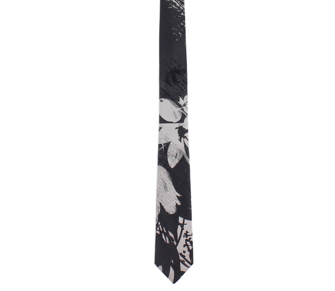 Floral tie black silver – German Valdivia - Official Online Boutique