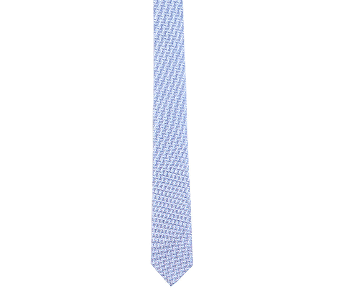 blue woven pattern skinny tie by german valdivia