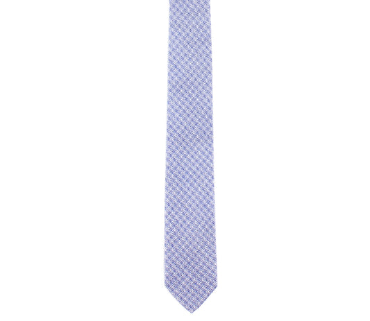 blue white plaid skinny cotton tie by german valdivia