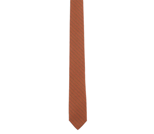 brown tan striped skinny tie by german valdivia