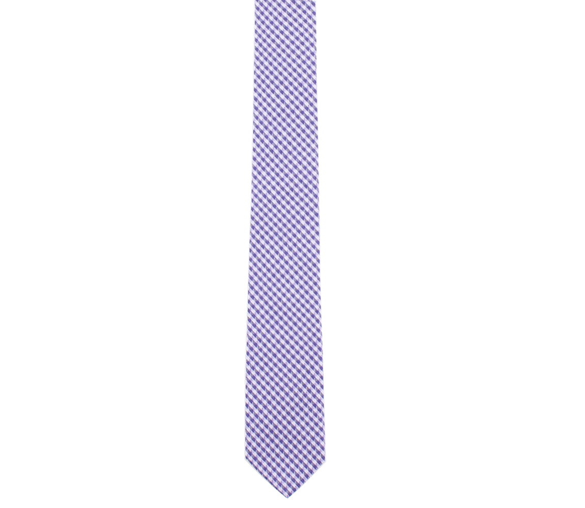 Lavender Purple Gingham Tie