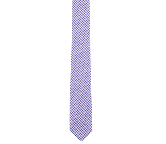 Skinny Lavender Purple Gingham Tie