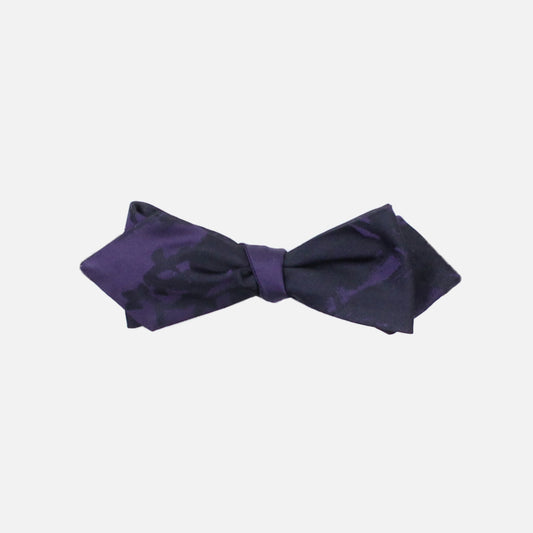Black Purple Silk Self Tie Diamond Tip Bowtie by German Valdivia