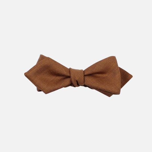 Brown orange gold wool diamond tip self tie bow tie  by German Valdivia 