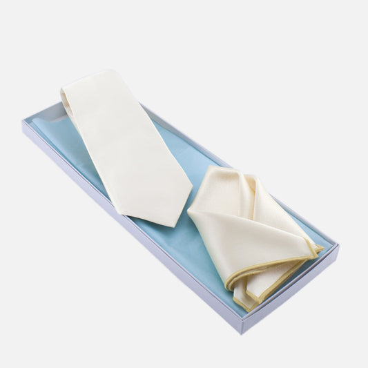 Ivory Tie and Pocket Square