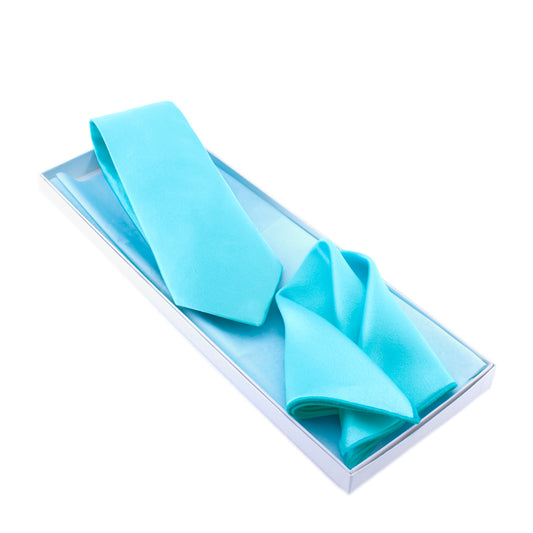 Turquoise Tie and Pocket Square